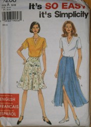7208 SS V-TOP, BUTTON FLARE SKIRT LENGTHS EZ PATTERN 6-16